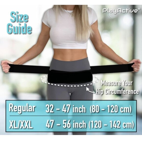 Sacroiliac SI Joint Pain Hip Belt Women Men Lower Back Lumbar Support XL-XXL Bla - Picture 3 of 7
